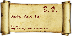 Deáky Valéria névjegykártya